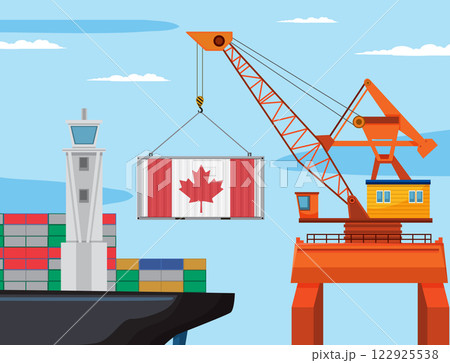 International Trade and Shipping Illustration 122925538