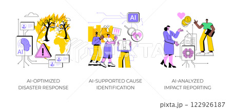 AI Technology for Nonprofit and Social Impact abstract concept vector illustrations. AI Technology for Nonprofit and Social Impact abstract concept vector illustrations. 122926187