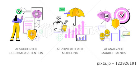 AI for competitive insurance products abstract concept vector illustrations. 122926191