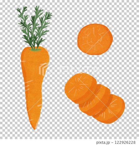 Hand-drawn color illustration set of various ways to cut carrots Hand-drawn color illustration set of various ways to cut carrots 122926228