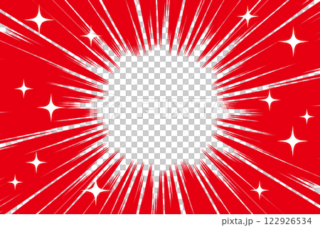 Red and sparkling concentrated lines background material 122926534