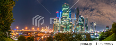Moscow city at summer night. Modern skyscrapers in Moscow-city downtown. Moscow, Russia Moscow city at summer night. Modern skyscrapers in Moscow-city downtown. Moscow, Russia 122926605