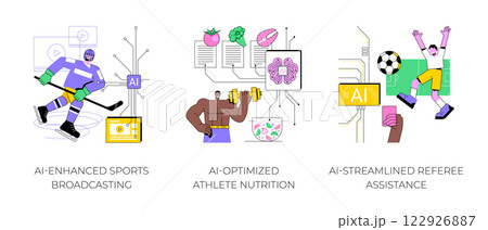 AI in Sports Management abstract concept vector illustrations. AI in Sports Management abstract concept vector illustrations. 122926887
