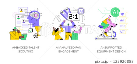 AI in Sports Industry abstract concept vector illustrations. 122926888