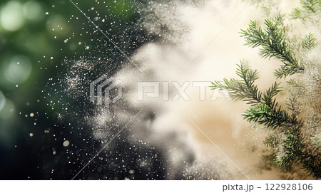 "杉の花粉嚢、緑の季節に巨大な粉塵雲を放射" 122928106