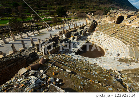 Archaeological ruins of Odeon or Little Theater near the State Agora in Ephesus, Turkey near Selcuk Archaeological ruins of Odeon or Little Theater near the State Agora in Ephesus, Turkey near Selcuk 122928514