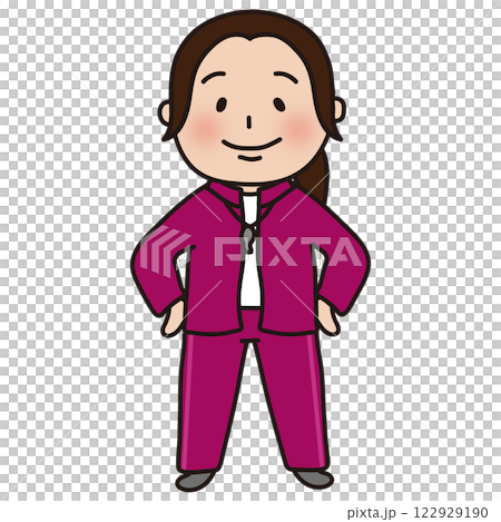 A female physical education teacher in a jersey A female physical education teacher in a jersey 122929190