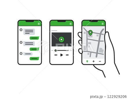 スマホ画面パターンセット スマホ画面パターンセット 122929206