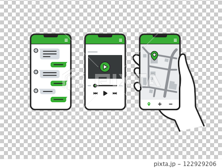 スマホ画面パターンセット スマホ画面パターンセット 122929206