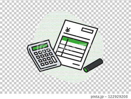 見積もり書周りイラストセット 見積もり書周りイラストセット 122929208
