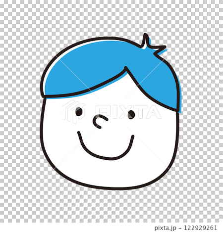 藍色男孩臉 122929261