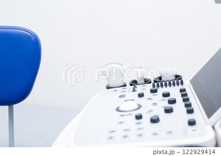 Modern ultrasound machine, Medical equipment in the clinic. 122929414