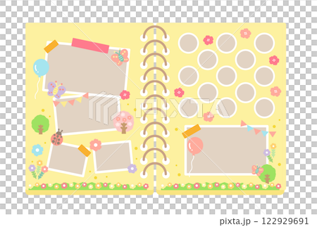 卒園アルバム　イラストセット 122929691