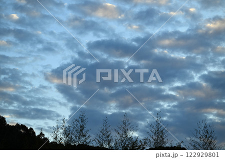 冬の夕景・黄昏【背景素材】 122929801