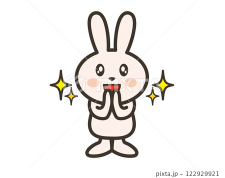 目をうるうるさせて感激するかわいいうさぎさんのイラスト 目をうるうるさせて感激するかわいいうさぎさんのイラスト 122929921