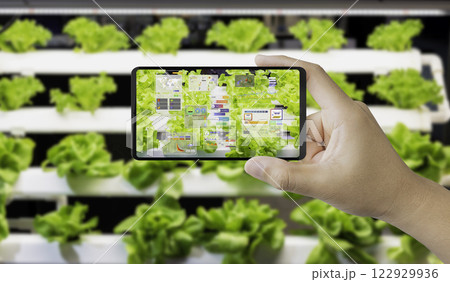 Agriculture technology with smart farm connect to mobile phone Agriculture technology with smart farm connect to mobile phone 122929936