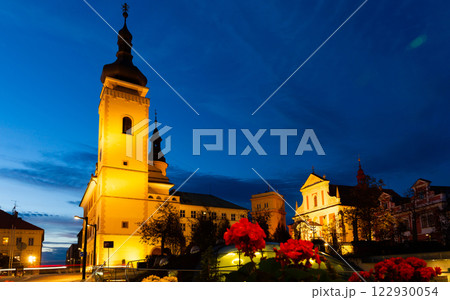 Evening view of the streets of city Mlada-Boleslav Evening view of the streets of city Mlada-Boleslav 122930054
