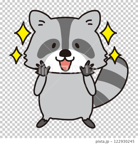 閃閃發亮、乾淨整齊的浣熊 122930245