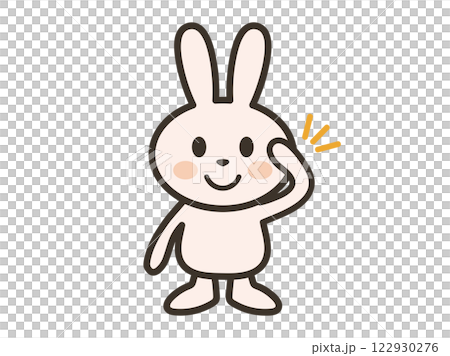 Illustration of a cute rabbit making an "Understood" pose Illustration of a cute rabbit making an "Understood" pose 122930276
