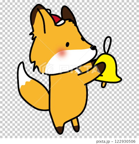 Fox decorating Christmas decorations 122930506
