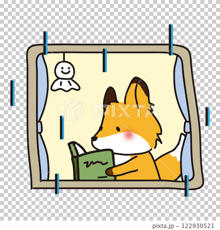 下雨天在家看書的狐狸 122930521