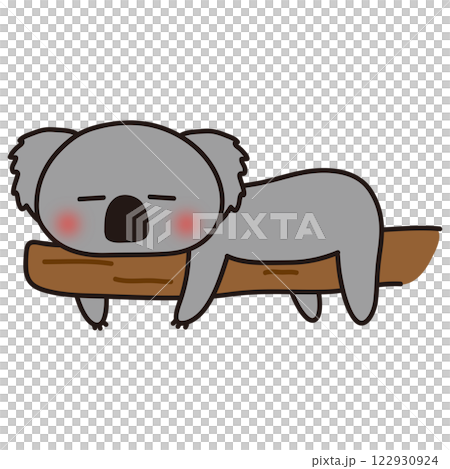 Koala sleeping lazily on a tree Koala sleeping lazily on a tree 122930924