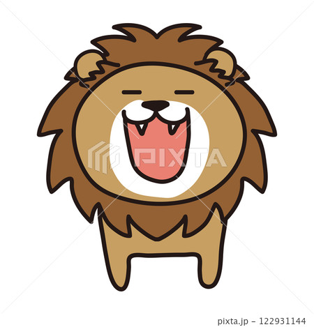 元気にガォーとするライオン 122931144