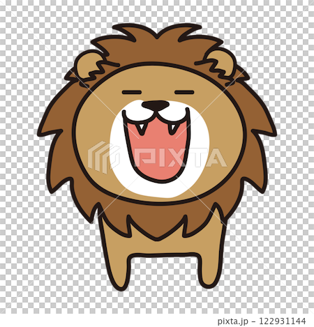 元気にガォーとするライオン 122931144