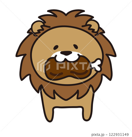 お肉を食べるライオン 122931149