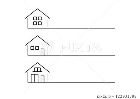 家づくりや住宅相談会のタイトルの装飾に使えそうなイラスト素材 122931398