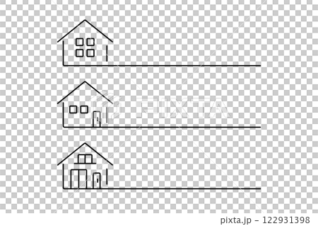 家づくりや住宅相談会のタイトルの装飾に使えそうなイラスト素材 122931398
