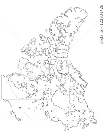 白地図　カナダ（メルカトル図法） 122931426