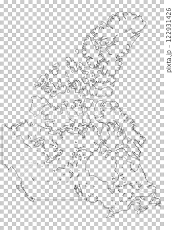 白地図　カナダ（メルカトル図法） 122931426