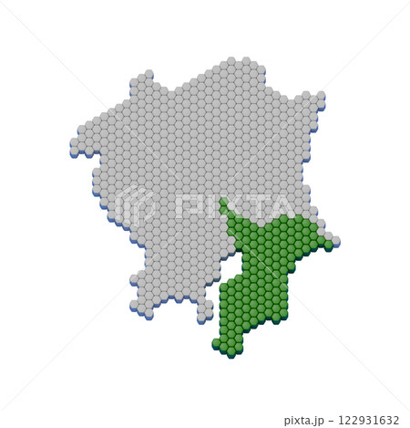 ハニカム構造状の千葉県の地図 122931632