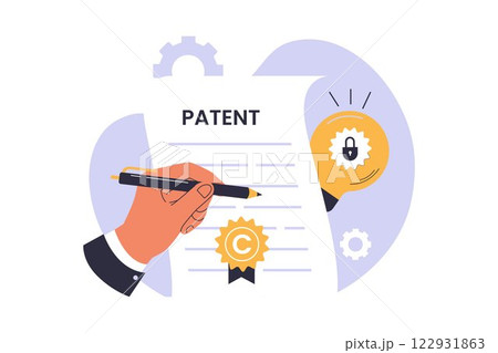 Vector illustration of patented protection Vector illustration of patented protection 122931863