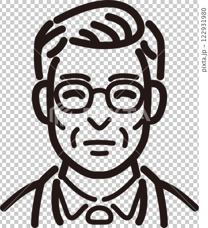 Person Male Middle-aged Senior Business Suit Line Simple Icon Illustration Material 122931980