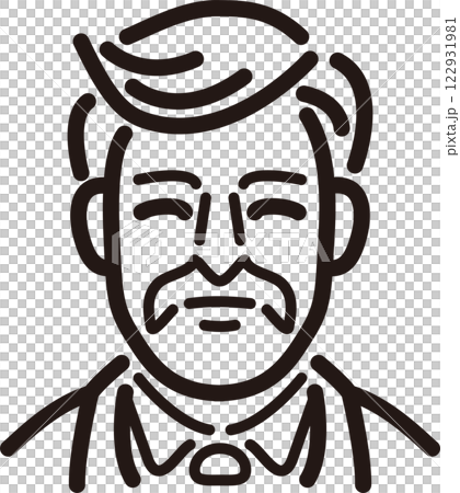 Person Male Middle-aged Senior Business Suit Line Simple Icon Illustration Material 122931981