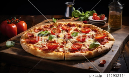 Italian pizza. Generative AI 122932554