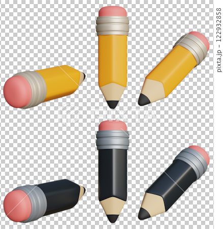 two color pencil 3D icon two color pencil 3D icon 122932858