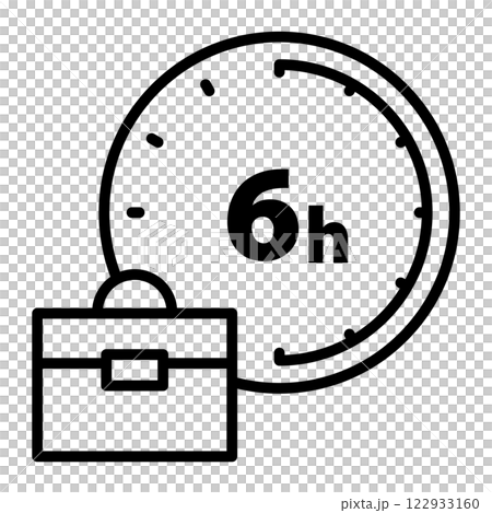 每天工作 6 小時的圖示。 每天工作 6 小時的圖示。 122933160