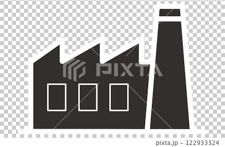 Factory simple icon Industrial facility illustration with chimney 122933324