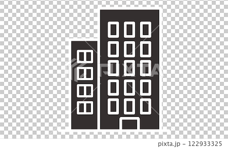 辦公大樓簡單圖示 摩天大樓的線條藝術插圖 122933325