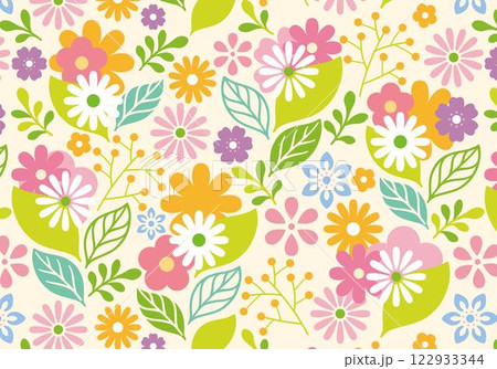 花　花柄　グラフィックパターン　イラスト 122933344