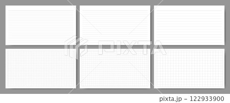 シンプルなノート用紙のテンプレート、背景セット。16:9サイズ。 122933900