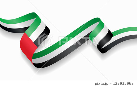 United Arab Emirates flag wavy abstract background. Vector illustration. 122933968