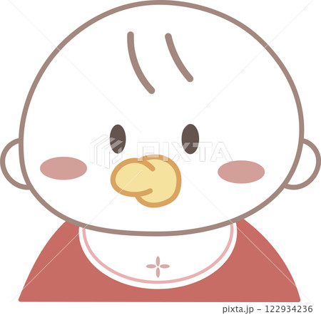 赤い服を着たシンプルな赤ちゃん 122934236