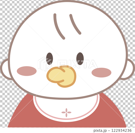 赤い服を着たシンプルな赤ちゃん 122934236