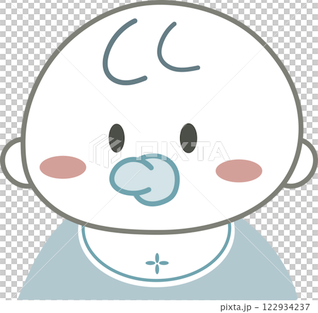 穿著藍色衣服的簡單嬰兒 122934237