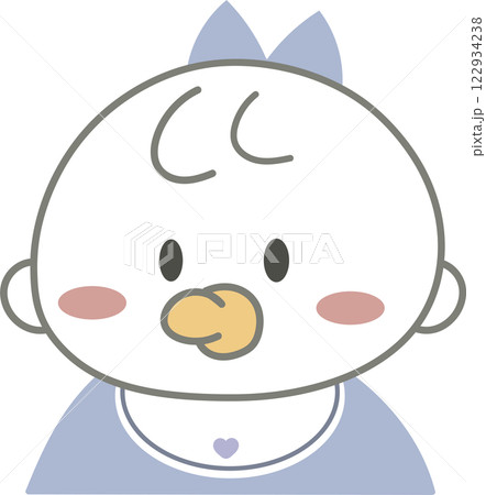 リボンを着けたシンプルな赤ちゃん 122934238