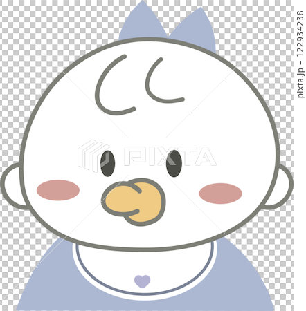 リボンを着けたシンプルな赤ちゃん 122934238